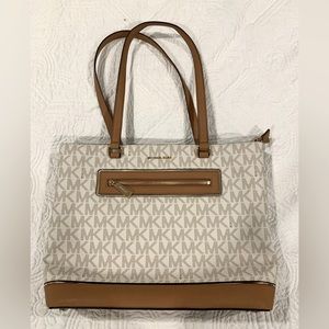 Michael Kors Large Cream & Brown Tote